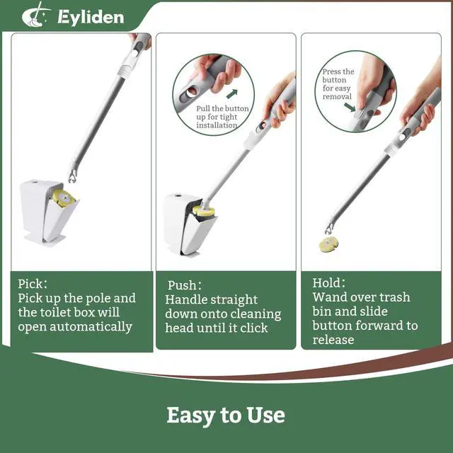 Alt view image 7 of 7 - Toilet Brush and Holder Set, Disposable Wand Kit with 40-Refills