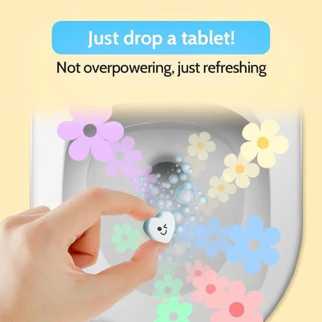 Alt view image 5 of 7 - - Effervescent Bathroom Air Freshener - Lemon Eucalyptus - Toilet Deodorizer, Bathroom Odor Eliminator, Toilet Freshener, Flushable Air Freshener Toilet Tablets, 1 Pack (30 Tablets)