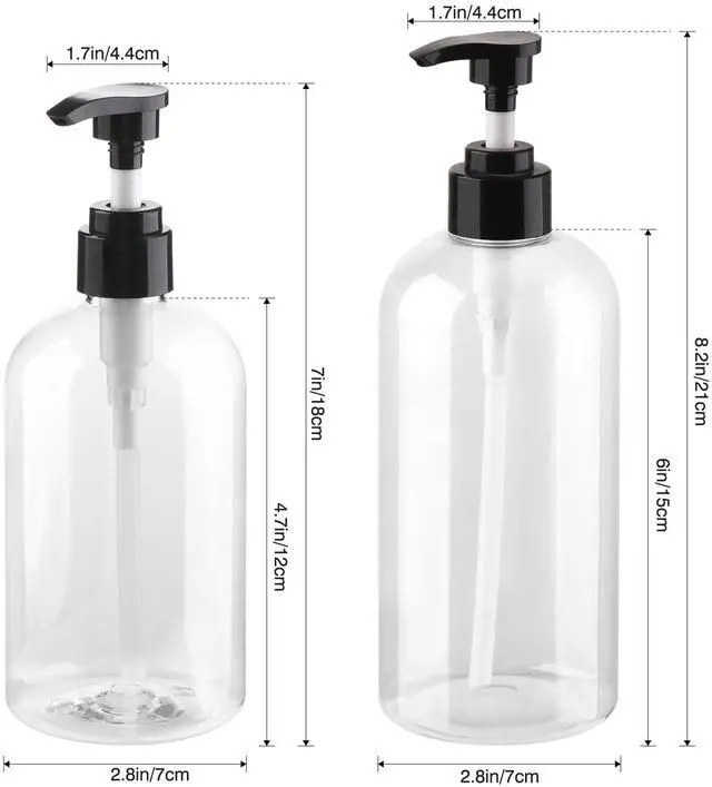 Alt view image 2 of 6 - Plastic Pump Bottles Dispenser 2 Pack 10oz Clear Refillable Pump Bottle