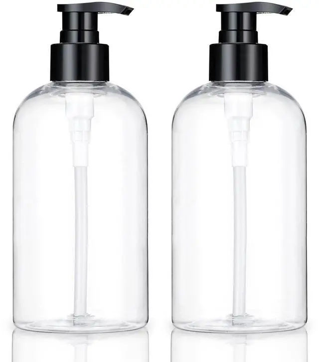 Main image of Plastic Pump Bottles Dispenser 2 Pack 10oz Clear Refillable Pump Bottle