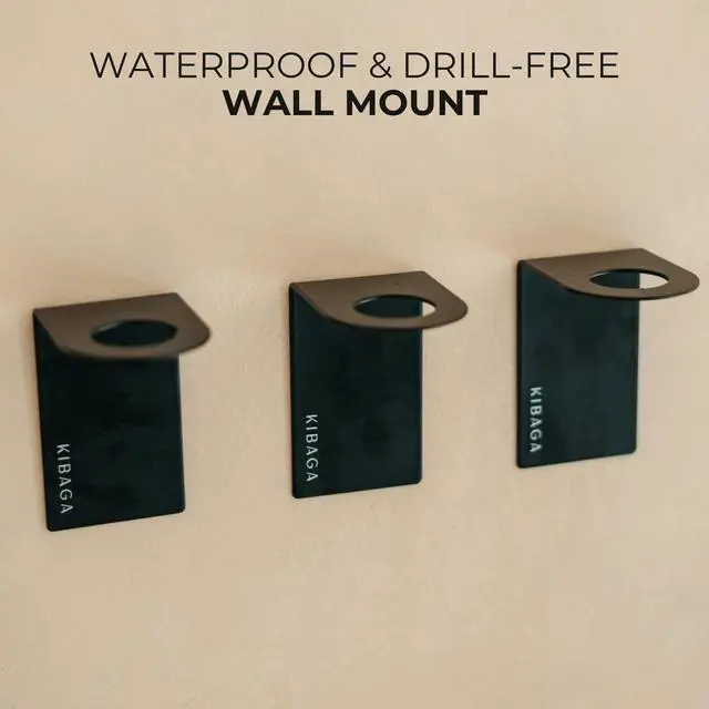 Alt view image 6 of 7 - Stylish Shampoo and Conditioner Dispenser Set of 3 for Wall Mount - Modern Drill Free 21oz Shower Soap Bottles with Labels - Easy Refill Body Wash Dispensers for an Instant Bathroom Decor Upgrade
