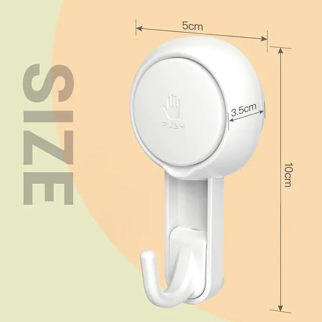 Alt view image 3 of 7 - Shower Hooks for Inside Shower Reusable Waterproof Utility Suction Cups Hooks - 2 Pack Heavy Duty Vacuum Hook Home Kitchen Bathroom Wall Holder Hanger for Towel Loofah Cloth Key & Ceiling