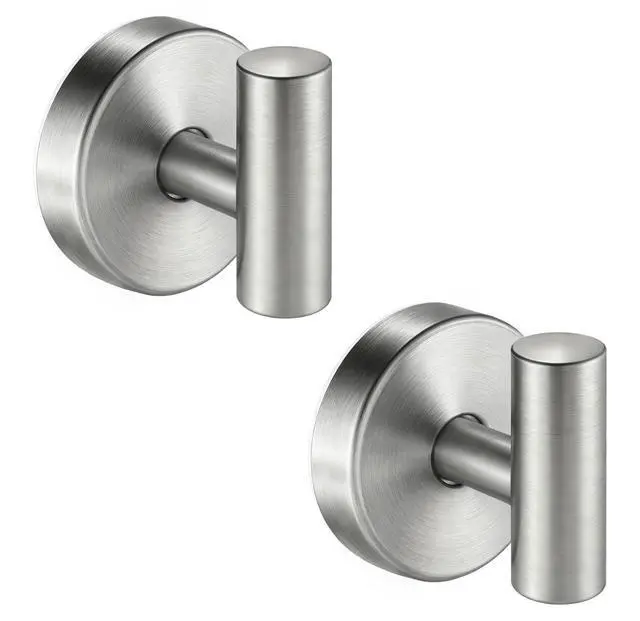 Main image of Waterproof No-Drilling Suction Cup Shower Hooks, Brushed Nickel