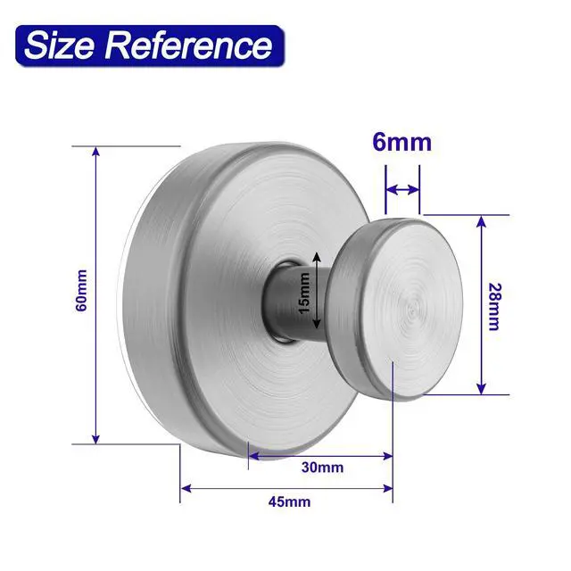 Alt view image 7 of 7 - Suction Cup Hooks for Shower, Removable Towel Hooks for Bathroom Window Glass Door Wall, Bath Robe Looafh Hook for Hanging - 2 Pack, Silver