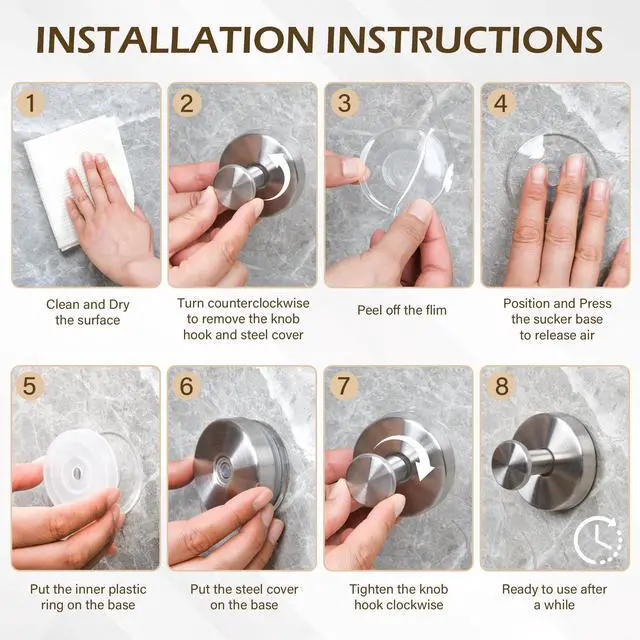 Alt view image 5 of 7 - Suction Cup Hooks for Shower, Bathroom Wall Hooks for Towels