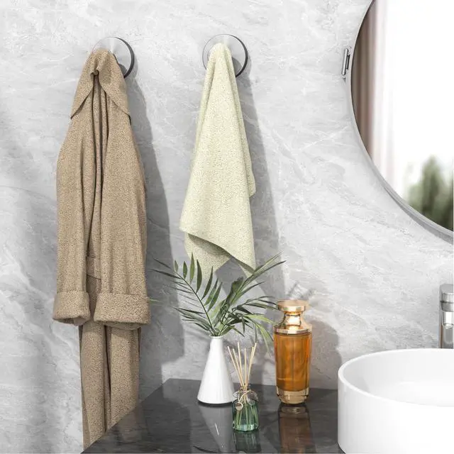 Alt view image 7 of 7 - Suction Cup Hooks for Shower, Bathroom Wall Hooks for Towels