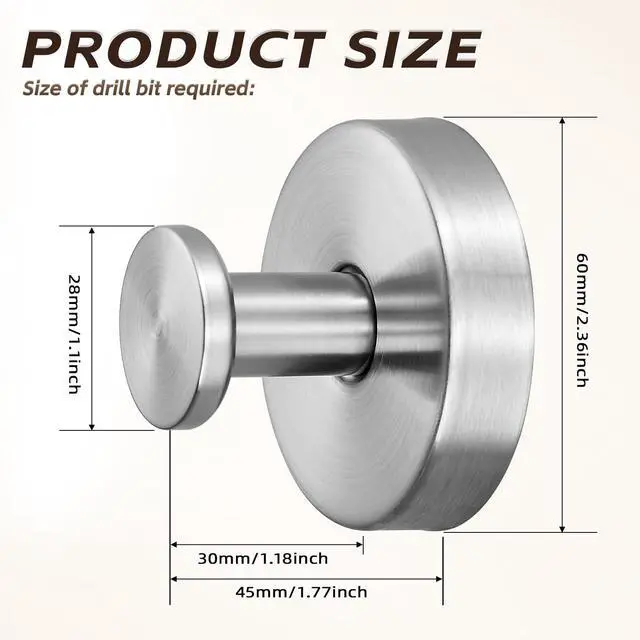 Alt view image 7 of 7 - Suction Cup Hooks for Shower,Stainless Steel Towels Hook No Drill