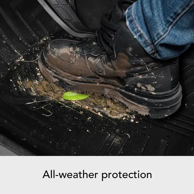 Alt view image 5 of 6 - 2-Piece Premium All-Season Anti-Slip Rubber Floor Mats for Cars, SUVs and Trucks, Universal Trim to Fit, Black