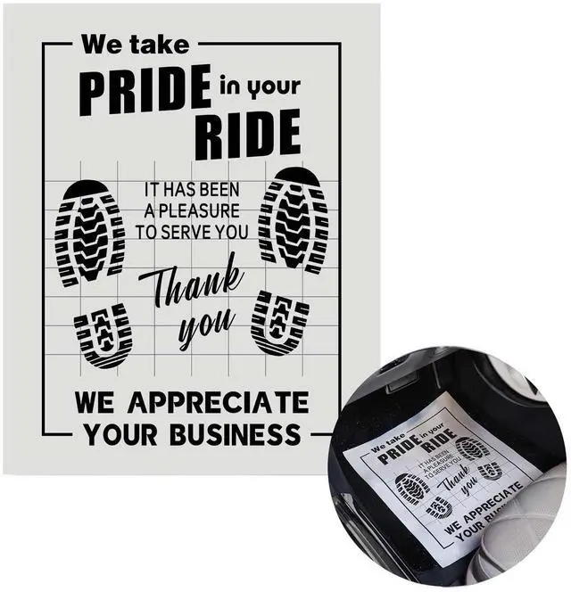 Main image of 100Pcs Paper Floor Mats for Cars, Disposable White Automotive Floor Mats Kraft Paper, Waterproof Car Foot Pads Protective Papers, Thank You Mats for Car Detailing, Auto Dealership (20" x 16")