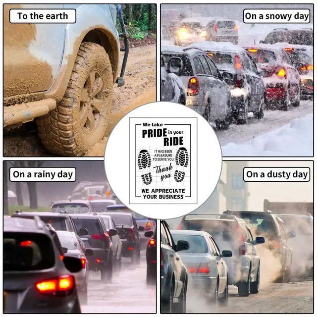 Alt view image 6 of 7 - 100Pcs Paper Floor Mats for Cars, Disposable White Automotive Floor Mats Kraft Paper, Waterproof Car Foot Pads Protective Papers, Thank You Mats for Car Detailing, Auto Dealership (20" x 16")