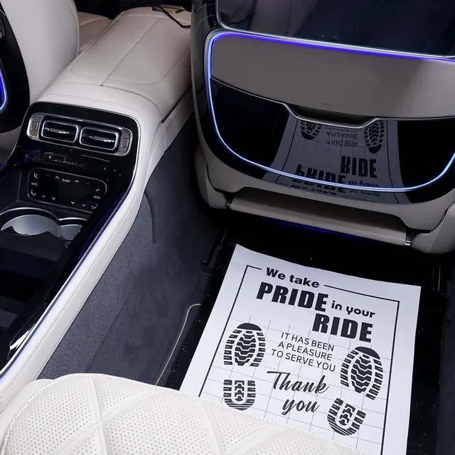 Alt view image 7 of 7 - 100Pcs Paper Floor Mats for Cars, Disposable White Automotive Floor Mats Kraft Paper, Waterproof Car Foot Pads Protective Papers, Thank You Mats for Car Detailing, Auto Dealership (20" x 16")