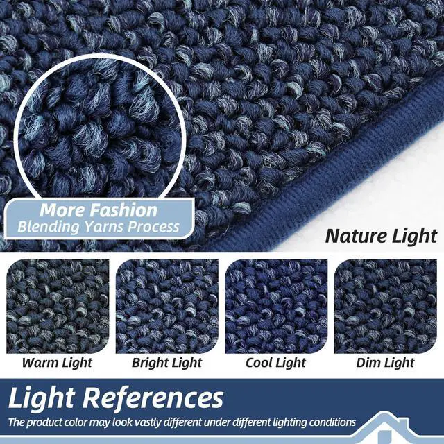 Alt view image 5 of 7 - Dirt Trapper Door Mat 20" x 32", Non-Slip Washable Doormats, Blue