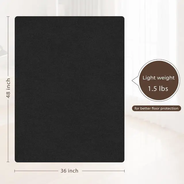 Alt view image 5 of 7 - Office Chair Mat,Hardwood Floor Chair Mat Suitable for Hardwood and Tile Floors,Large Non-Slip Floor Protection Mat,Does Not Pill,Black(36"x48")