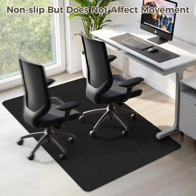 Alt view image 2 of 7 - Office Chair Mat,Hardwood Floor Chair Mat Suitable for Hardwood and Tile Floors,Large Non-Slip Floor Protection Mat,Does Not Pill,Black(36"x48")