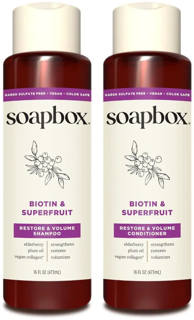Main image of Biotin & Super Fruit Shampoo & Conditioner Set for Volume, 16oz