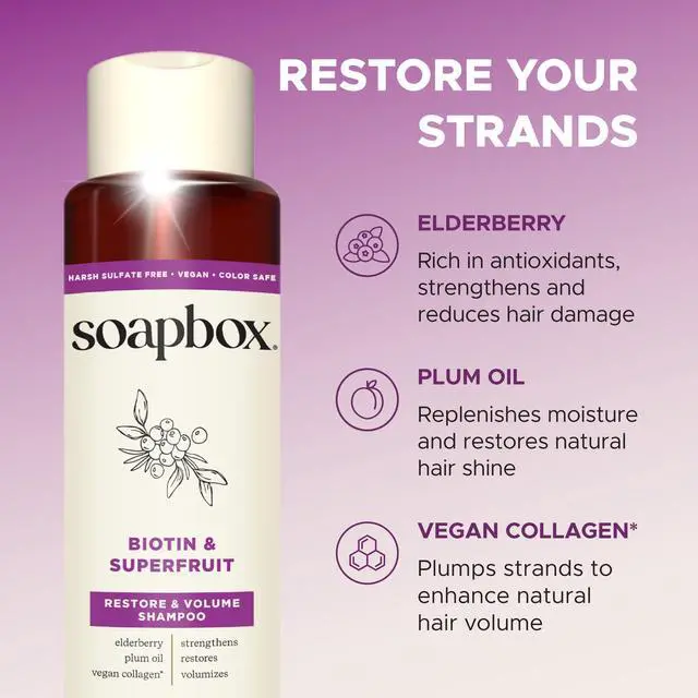 Alt view image 5 of 7 - Biotin & Super Fruit Shampoo & Conditioner Set for Volume, 16oz
