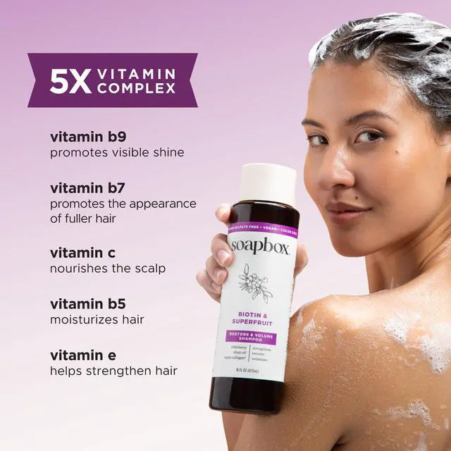 Alt view image 6 of 7 - Biotin & Super Fruit Shampoo & Conditioner Set for Volume, 16oz