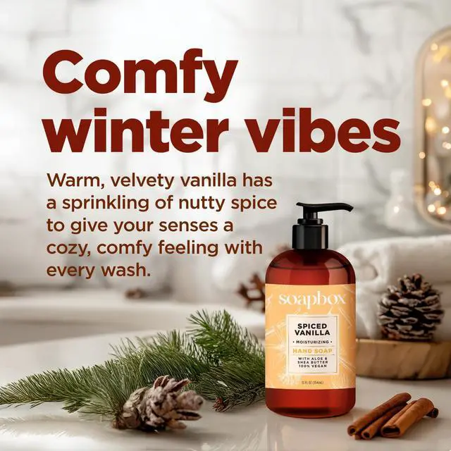 Alt view image 3 of 7 - Spiced Vanilla & Frosted Pomegranate Liquid Hand Soap, Moisturizing Hand Wash - Gentle Cleanser for Hands - Clean Ingredients Free of Harsh Chemicals, Sulfates, Parabens & Silicones - 4 Pack