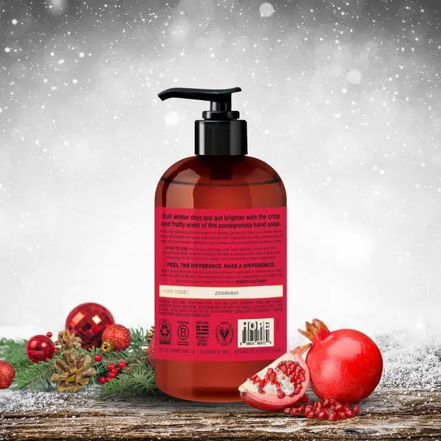 Alt view image 5 of 7 - Spiced Vanilla & Frosted Pomegranate Liquid Hand Soap, Moisturizing Hand Wash - Gentle Cleanser for Hands - Clean Ingredients Free of Harsh Chemicals, Sulfates, Parabens & Silicones - 4 Pack