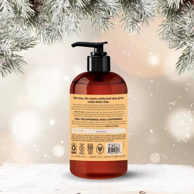 Alt view image 6 of 7 - Spiced Vanilla & Frosted Pomegranate Liquid Hand Soap, Moisturizing Hand Wash - Gentle Cleanser for Hands - Clean Ingredients Free of Harsh Chemicals, Sulfates, Parabens & Silicones - 4 Pack