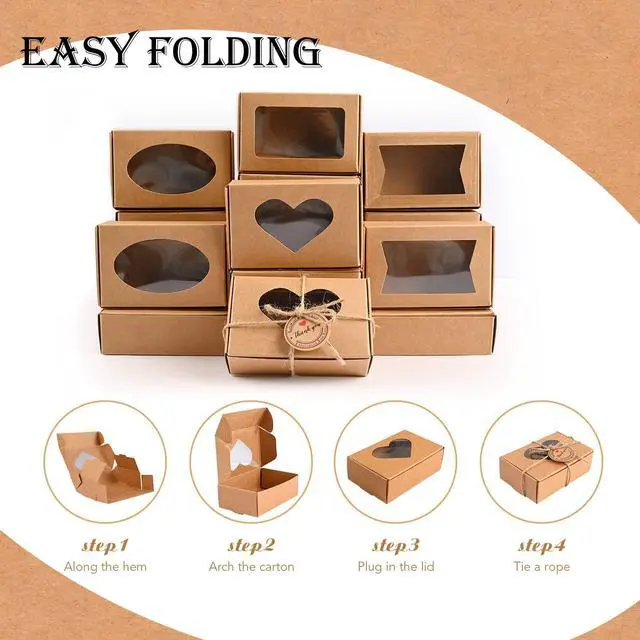 Alt view image 3 of 6 - Soap Boxes for Homemade Soap, Soap Packaging Gift Box with Window