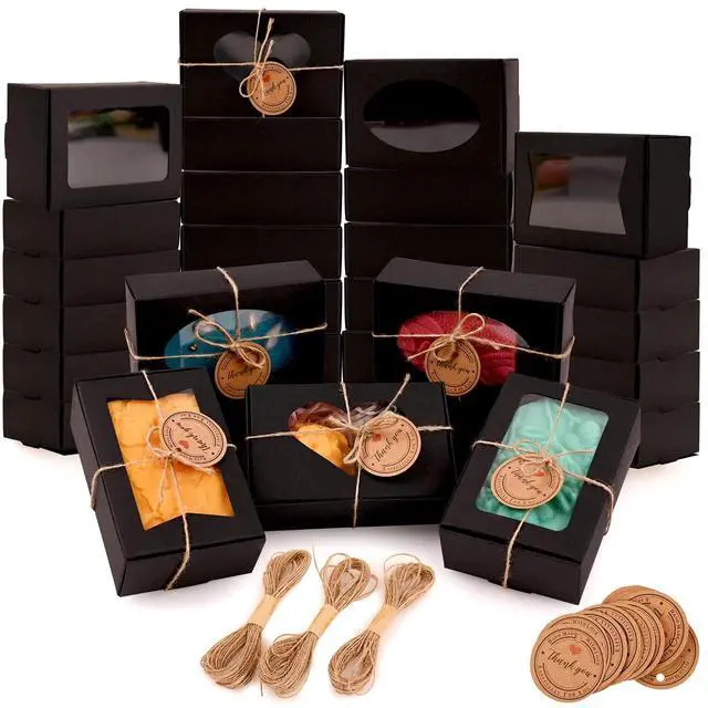 Main image of Soap Boxes for Homemade Soap, Soap Packaging Gift Box with Window