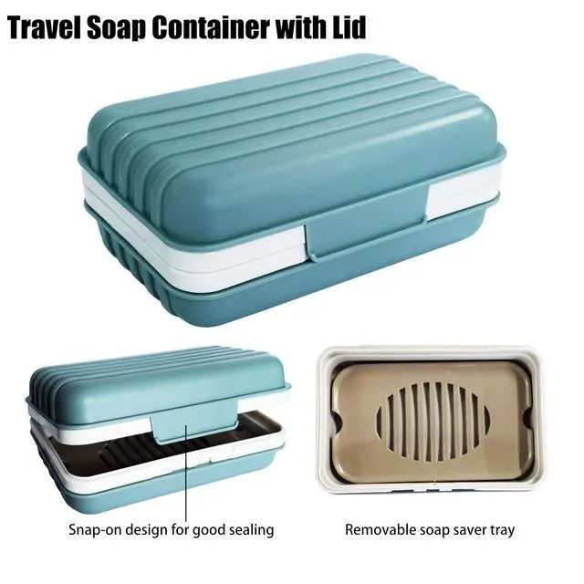 Alt view image 6 of 7 - 2 Pack Travel Soap Case, Bar Soap Holder Dish, Soap Box Container