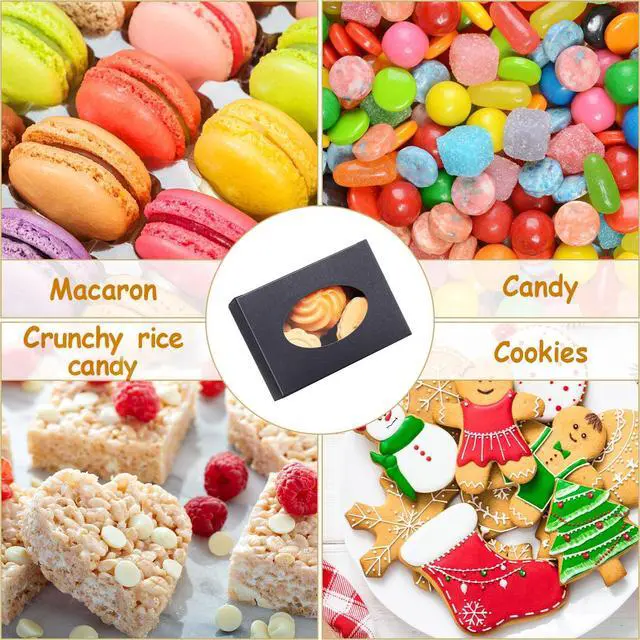 Alt view image 7 of 7 - 30 Pcs Soap Boxes for Homemade Soaps 3.8 x 2.8 x 1.2 Inch Rectangle Soap Boxes with Window Small Gift Wrapping Box for Soaps Packaging Bakery Cookies Candy Party Favor Supplies(Black)