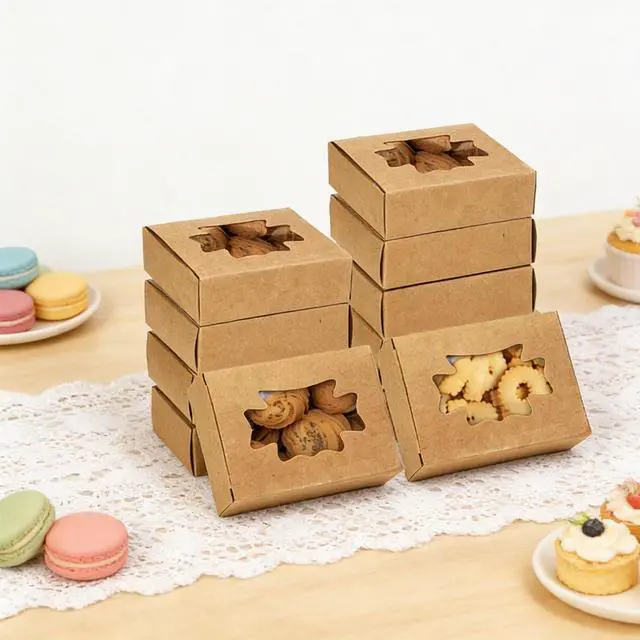 Alt view image 7 of 7 - 100 Pack Soap Boxes with Window, Kraft Paper Treat Cookies Boxes, Rectangle Small Soap Gift Wrappers Packaging Box, Soap Making Supplies for Bakery, Chocolate, Sweet, Jewelry Display