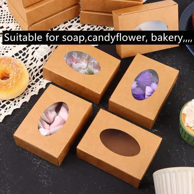 Alt view image 4 of 6 - 120 Pack Paper Soap BoxesKraft Treat Box with Window