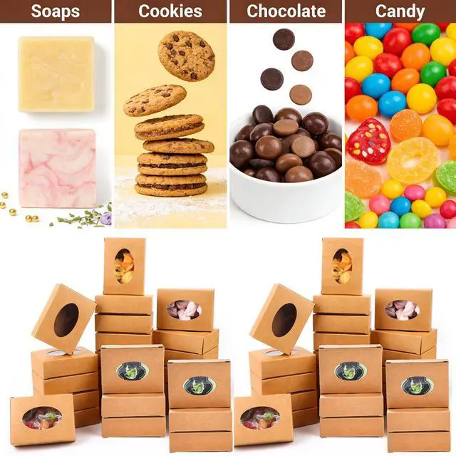 Alt view image 6 of 6 - 120 Pack Paper Soap BoxesKraft Treat Box with Window