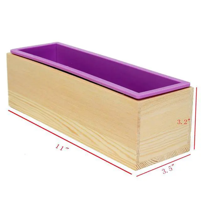 Alt view image 4 of 5 - 2PCS Soap Mold Flexible Rectangular Soap Silicone Mold with Wood Box