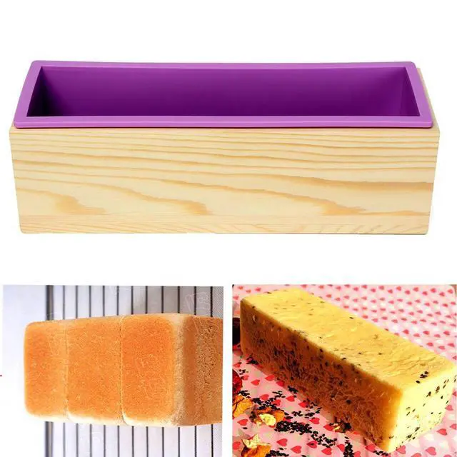 Alt view image 5 of 5 - 2PCS Soap Mold Flexible Rectangular Soap Silicone Mold with Wood Box