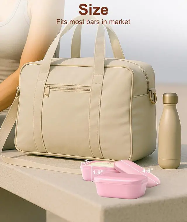 Alt view image 4 of 6 - 2 Pack Travel Soap Container, Portable Soap Holder with Lid, Travel Bar Soap Holder, Soap Case for Camping Gym Travel, Soap Box for Bathroom,Pink