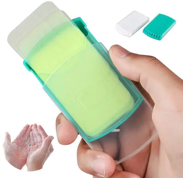 Main image of 2 Boxs (100 Sheets) Hand Washing Soap Sheets for Outdoor Travel,Portable Camping Hand Soap,Hiking Washing Hand Bath Paper Soap for Travel,BBQ,Party,School,Girls
