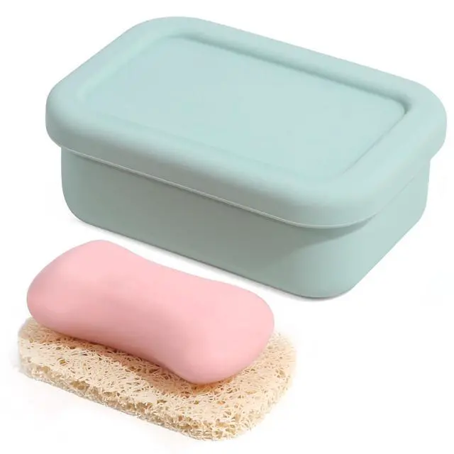 Alt view image 2 of 6 - Leakproof Travel Soap Case, Silicone Soap Box with Draining Layer, Compact Bar Soap Container, Suitable for Camping, Gym, Bathroom, Outdoor Essentials (Pink)