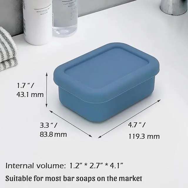 Alt view image 6 of 6 - Leakproof Travel Soap Case, Silicone Soap Box with Draining Layer, Compact Bar Soap Container, Suitable for Camping, Gym, Bathroom, Outdoor Essentials (Pink)