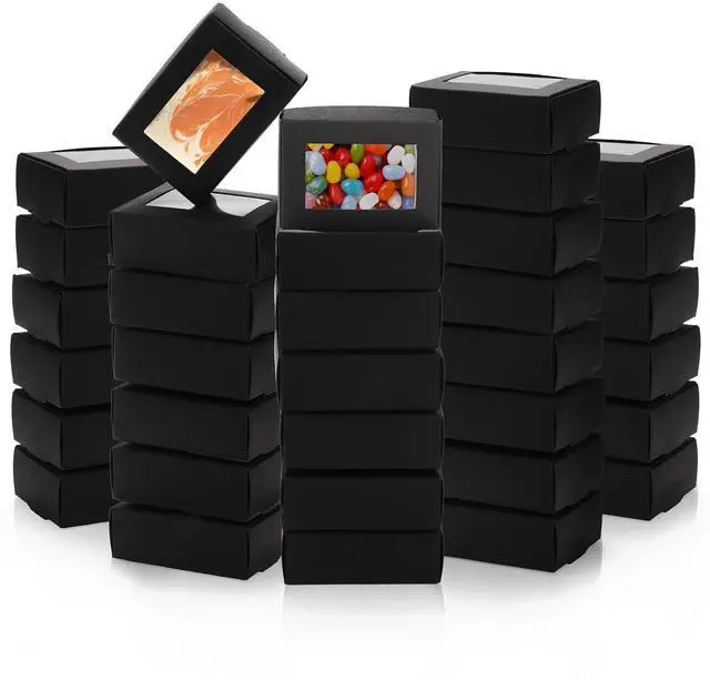 Main image of 100 Pack Kraft Soap Box with Window, 3.5''L x 2.3''W x 1.2''H