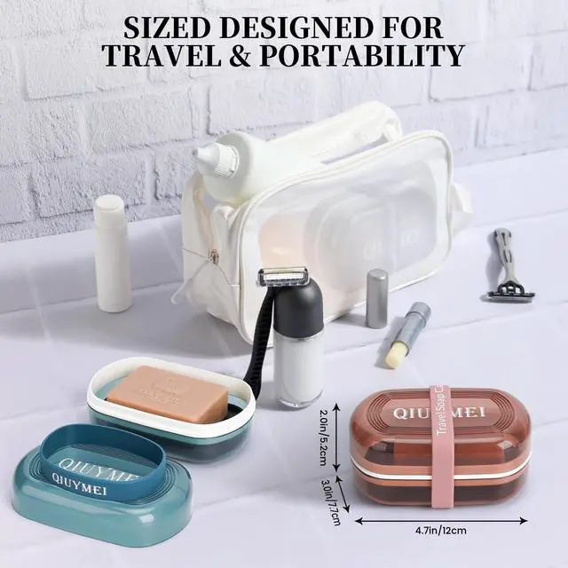 Alt view image 4 of 7 - Travel Soap Box,soap Bar Holder Dish Container Case with Soap Bag & Silicone Band,Strong Sealing Leak Proof Portable,Best for Bathroom/Camping/Gym/Business Trip (Black)