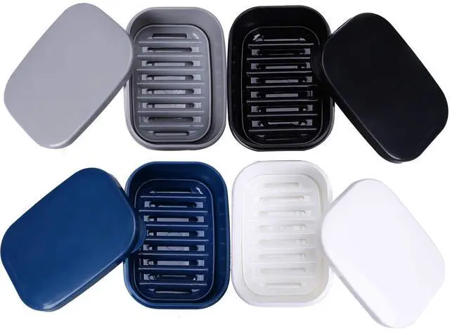 Main image of 4Pcs Travel Soap Container, Portable Soap Box, Plastic Leakproof Soap Case