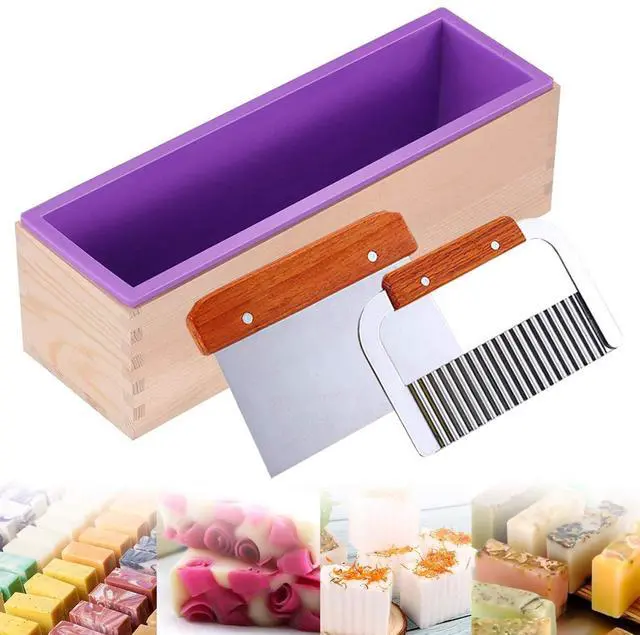 Main image of Silicone Soap Molds Kit 42 oz Wooden Silicone Rectangular Mold