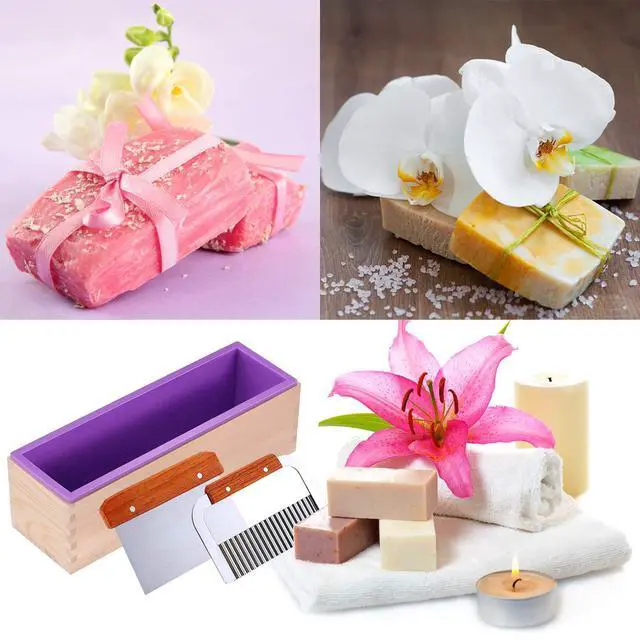Alt view image 6 of 6 - Silicone Soap Molds Kit 42 oz Wooden Silicone Rectangular Mold