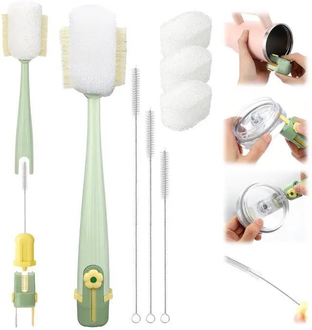 Main image of 5 in 1 Bottle Cleaning Brush Set,Multifunctional,7 Pcs