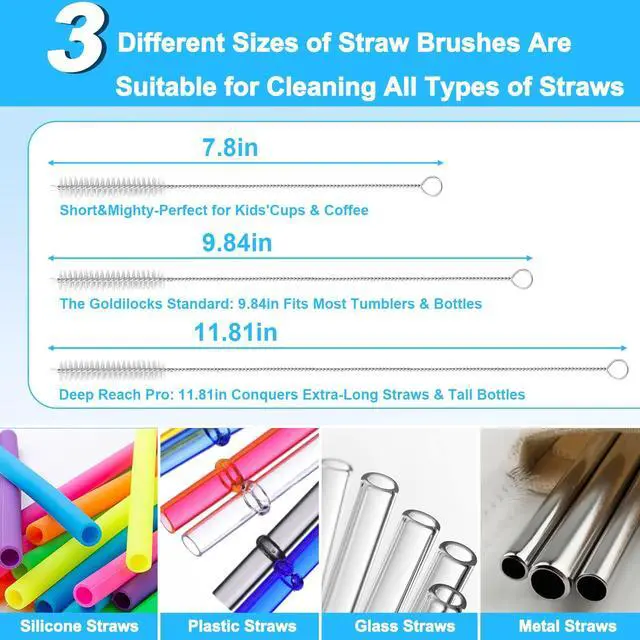 Alt view image 5 of 7 - 5 in 1 Bottle Cleaning Brush Set,Multifunctional,7 Pcs