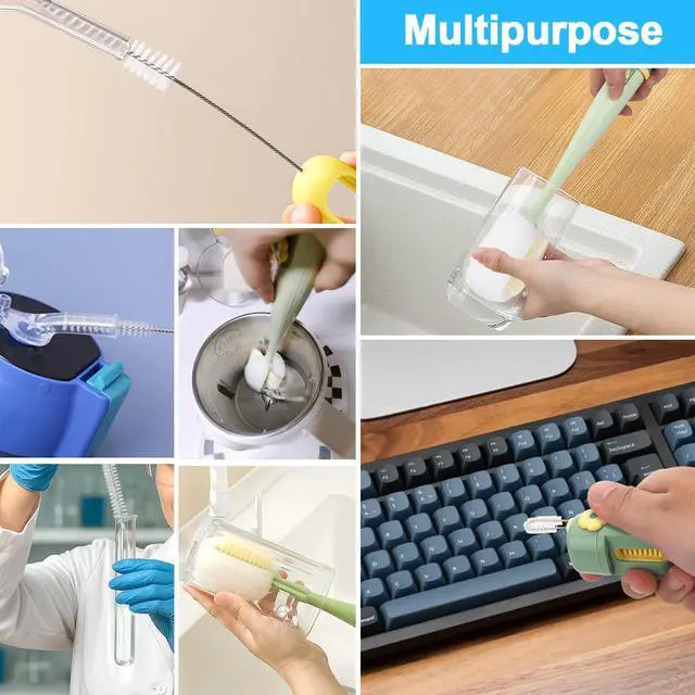 Alt view image 6 of 7 - 5 in 1 Bottle Cleaning Brush Set,Multifunctional,7 Pcs