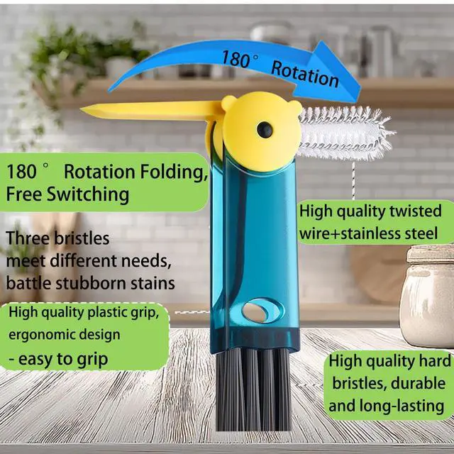 Alt view image 4 of 6 - 3 in 1 Cup Lid Cleaning Brush - Upgraded Version Cup Lid Brush with Packaging Box, Suitable for All Types of Cups, Bottle Gaps, Portable Travel and Home Kitchen Multifunctional Cleaning Set (3pcs)