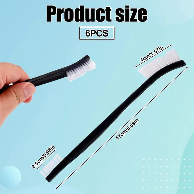 Alt view image 2 of 7 - 10pcs Double Ended Plastic Cleaning Brushes, Multifunctional Small Gap Detail Cleaning Brush Mini Scruber Cleaner Tool Set for Kitchen Chains Jewelry Small Objects