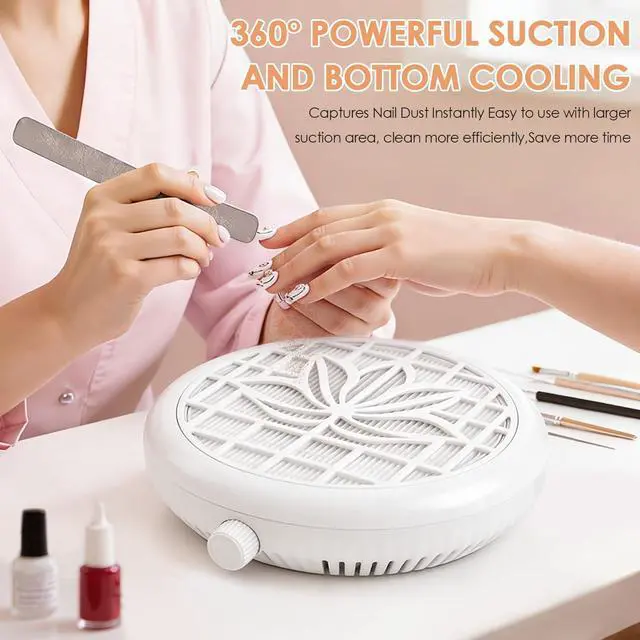 Alt view image 2 of 7 - Nail Dust Collector for Nail Tech, 4500RPM Portable Nail Vacuum Fan