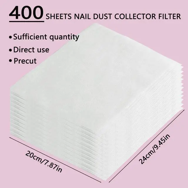 Alt view image 2 of 6 - 400 Sheets Nail Dust Collector Filter Paper Disposable Nail Dust Filters for Most of Nail Dust Collector Machine Nail Vacuum Dust Collector for Nail Salon Nail Spa Nail Tech Nail Supplies Accessories