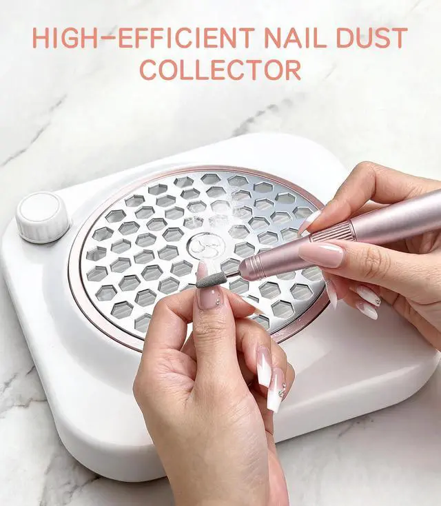 Alt view image 2 of 7 - Portable Nail Dust Collector for Acrylic Nails 48W Powerful Dust Collector Nails with Filter, Nail Duster Collector Vacuum with Adjustable Speed Electric Dust Suction Machine for Manicure Home Salon